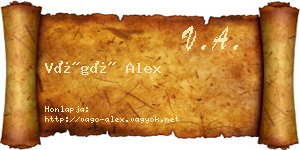 Vágó Alex névjegykártya