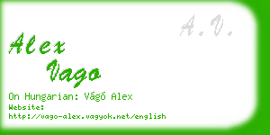 alex vago business card