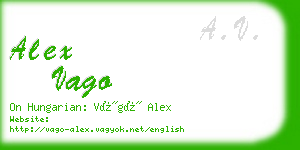 alex vago business card